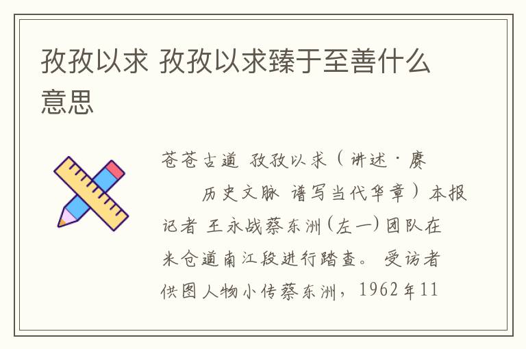孜孜以求 孜孜以求臻于至善什么意思